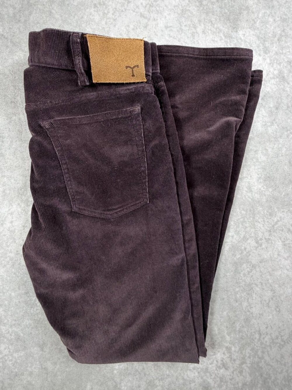 Tecovas Men's Purplish Brown Corduroy Jeans Standard Fit Stretch 32x32